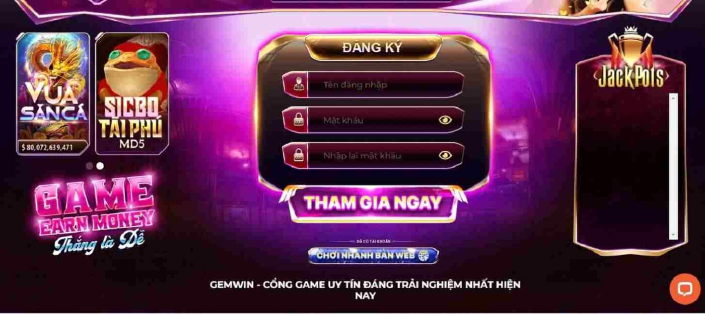 Đăng ký thành viên gem win