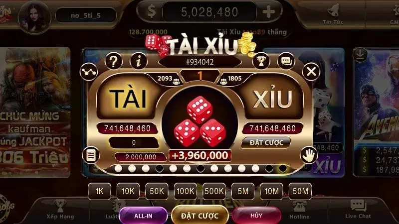 Tài xỉu là một trong những trò chơi casino trực tuyến phổ biến tại Gemwin